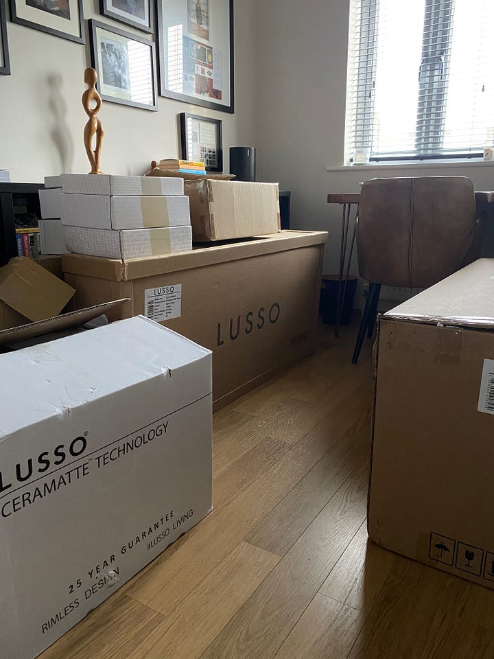 office before and after the bathroom delivery