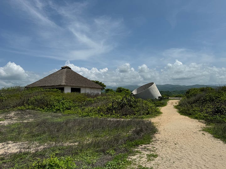 Photos showing exterior shots of Casa Wabi.