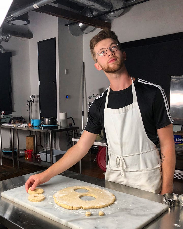 food stylist working on set