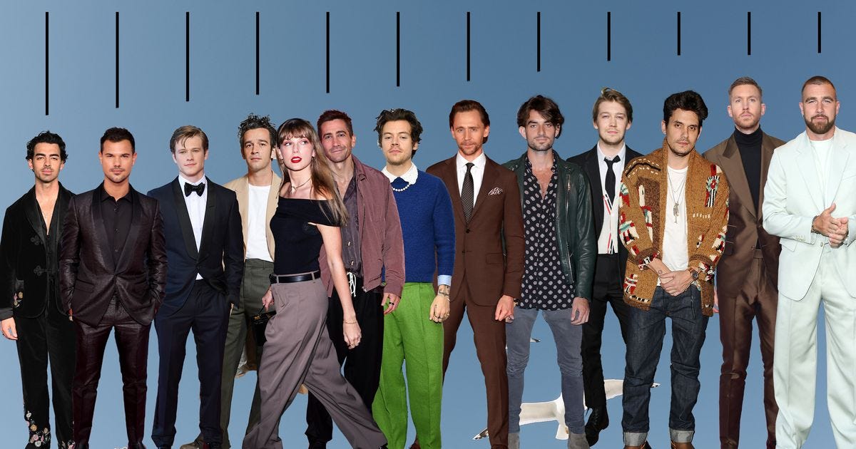 Travis Kelce and Taylor Swift's Exes, Arranged By Height