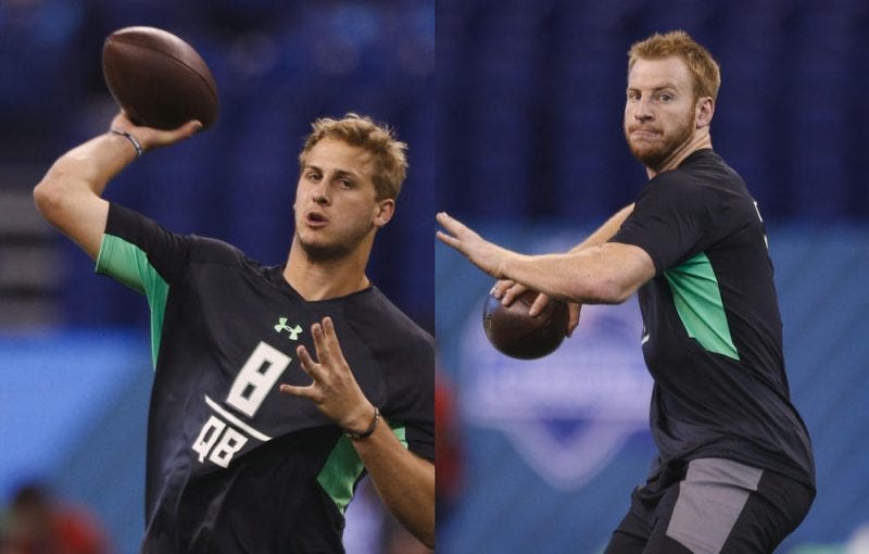 los angeles rams trade up top pick in 2016 nfl draft carson wentz and jared goff on block 2016 images los angeles rams trade up top pick in 2016 nfl draft carson wentz and jared goff on block 2016 images