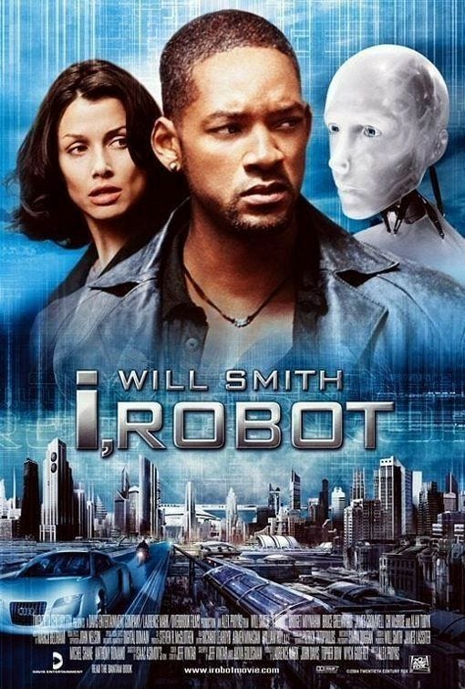 Irobot Movie, The Wild Robot Movie Poster, The Wild Robot Film Poster, Will Smith Robot Movie Meme, Will Smith Movies, Robot Movie Meme, Sci-fi Movie Dvd Cover, I Robot, Fiction Movies