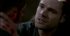 Sam holds a dying Dean, 9.23. [sob]