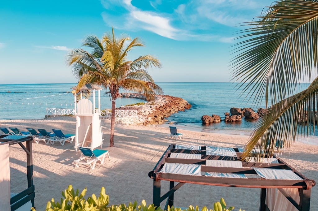 A beautiful beach in Jamaica