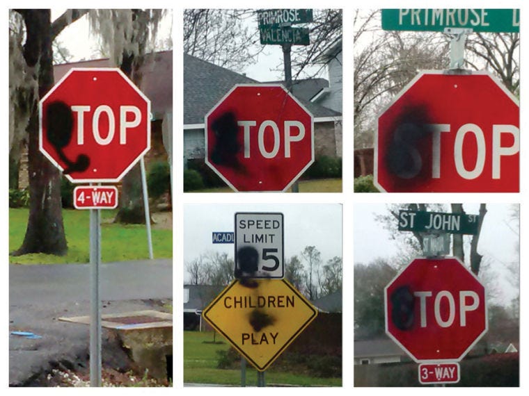 St. Charles seeking perpetrators of sign vandalism | L'Observateur