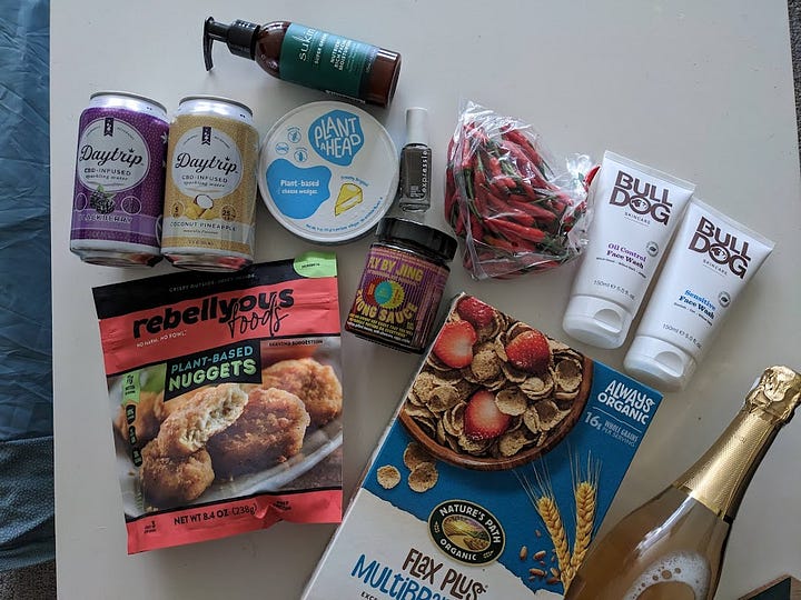 two shopping hauls, one from Grocery Outlet and the second from Fubonn Asian Supermarket