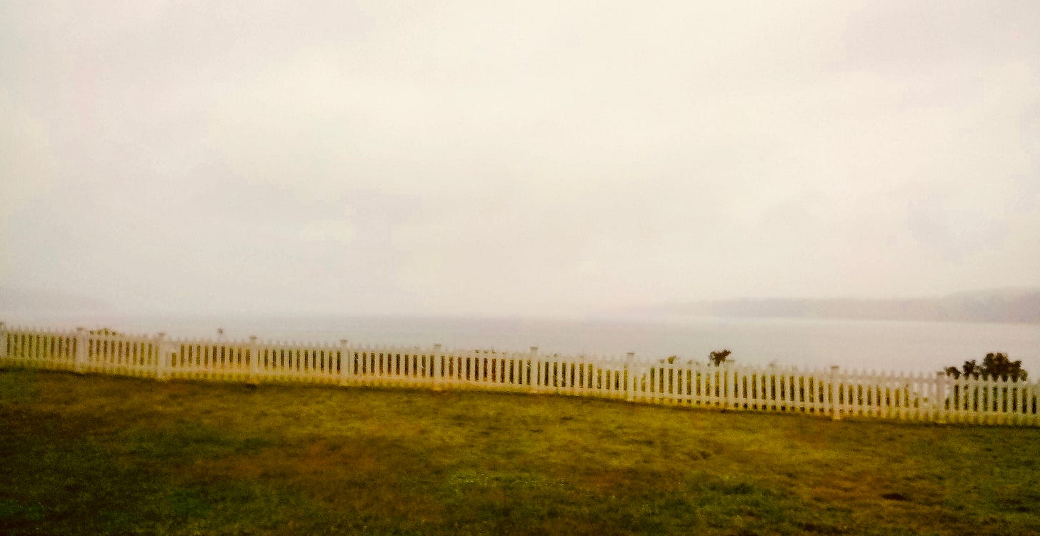 View of water and hills