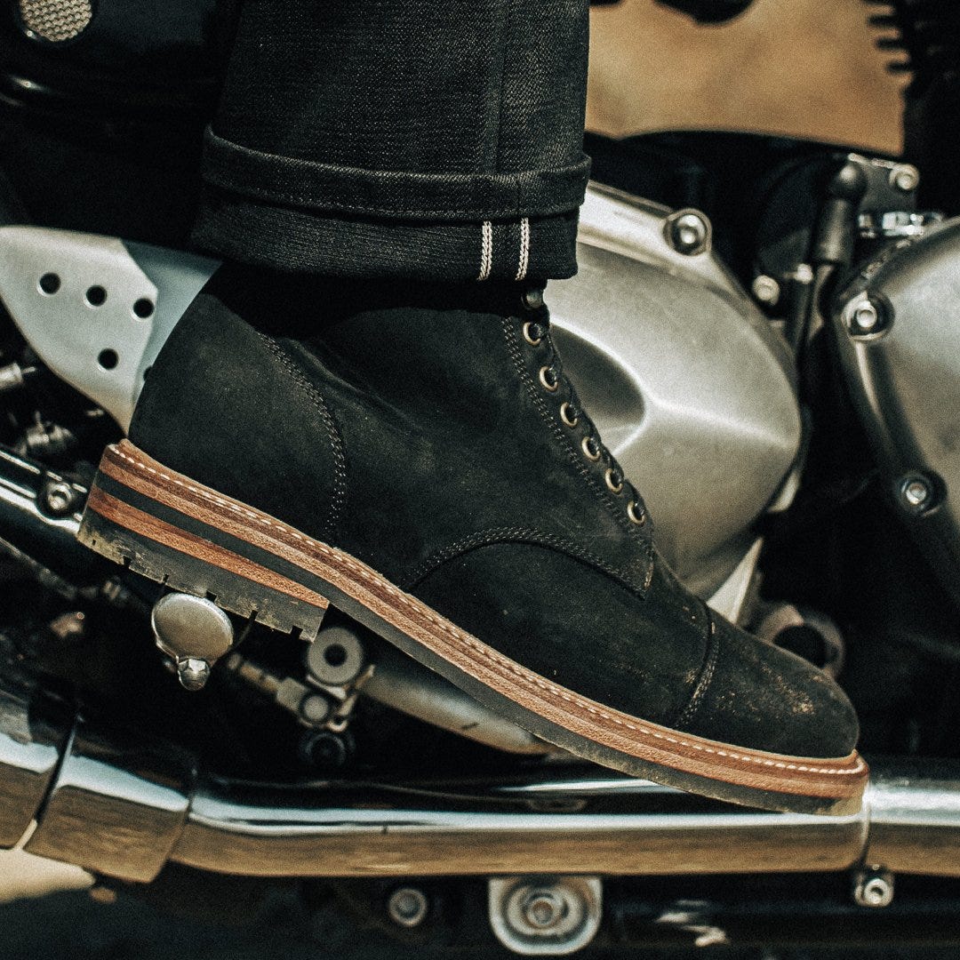 Image result for taylor stitch moto boots in black waterproof nubuck