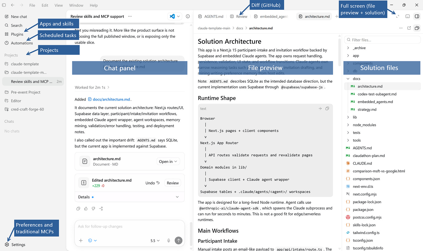 Codex app file preview, file edits, diffs