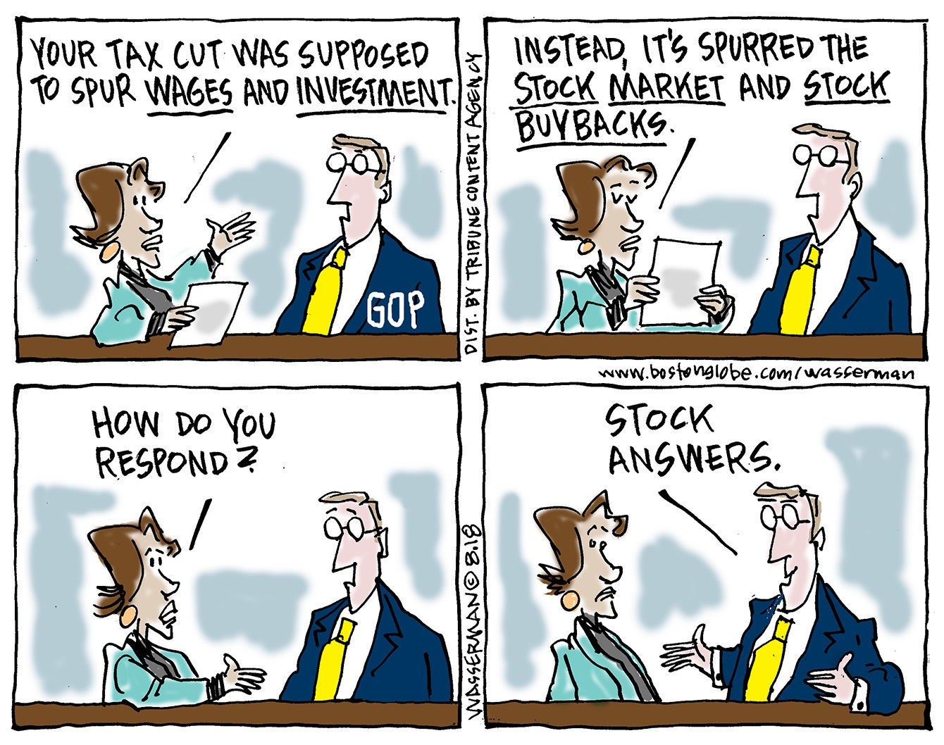 Political cartoon U.S. economy business tax cuts stock market wages  investment Wall Street | The Week