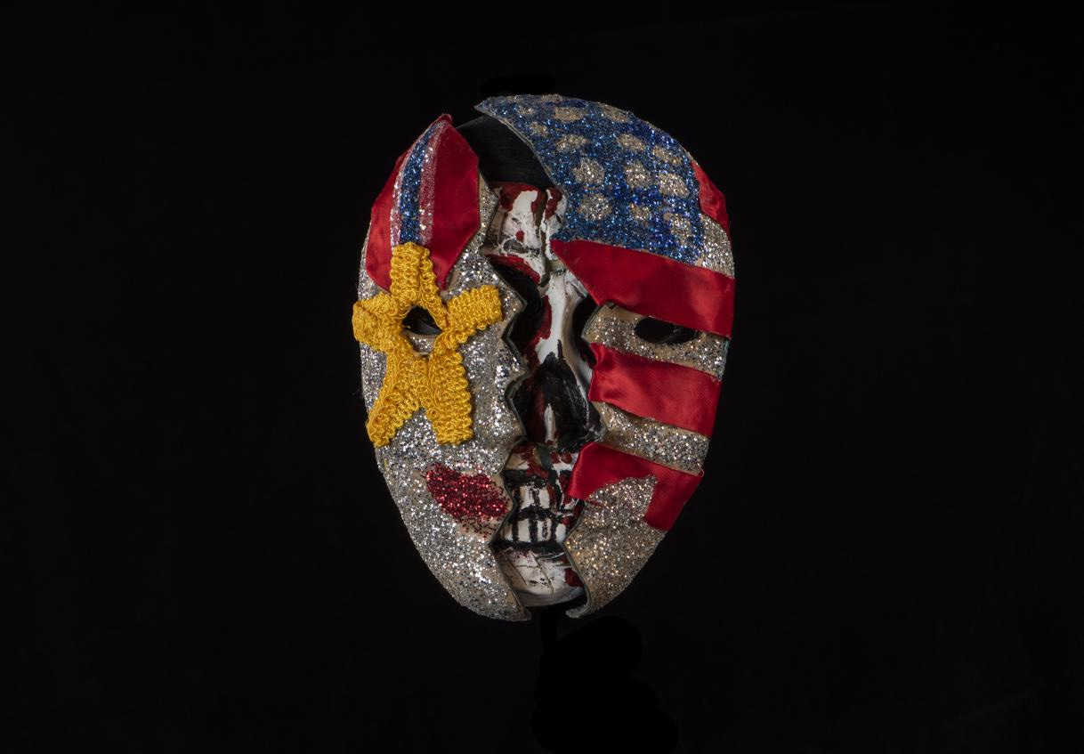 Mixed media mask artwork 