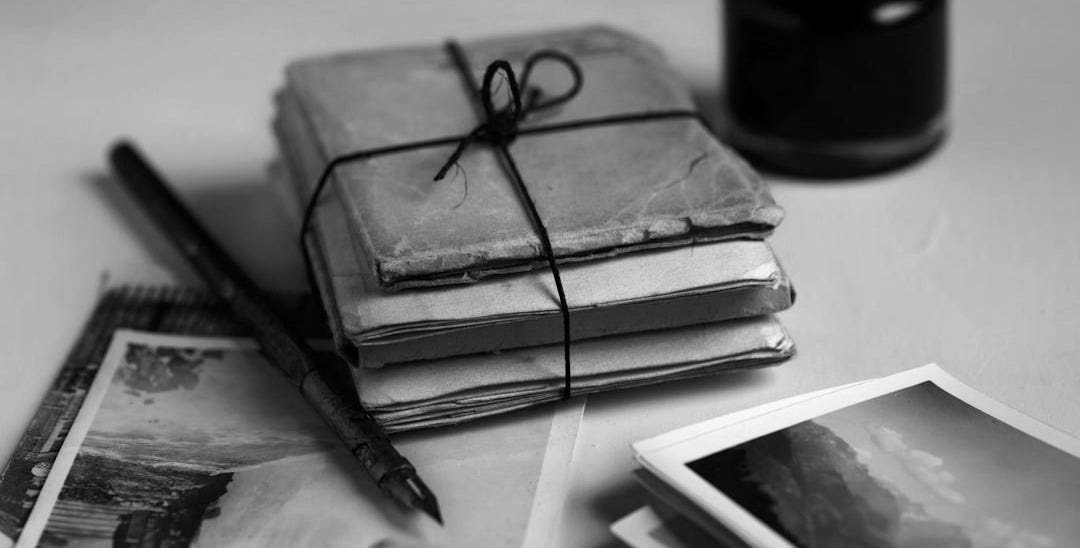 brown paper and black pen