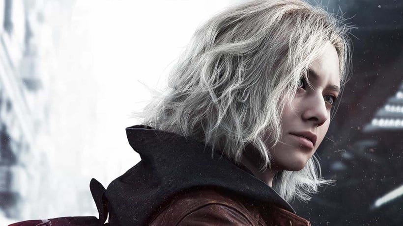 The new star of Resident Evil 9, Grace Ashcroft, wears a hoody and a leather jacket