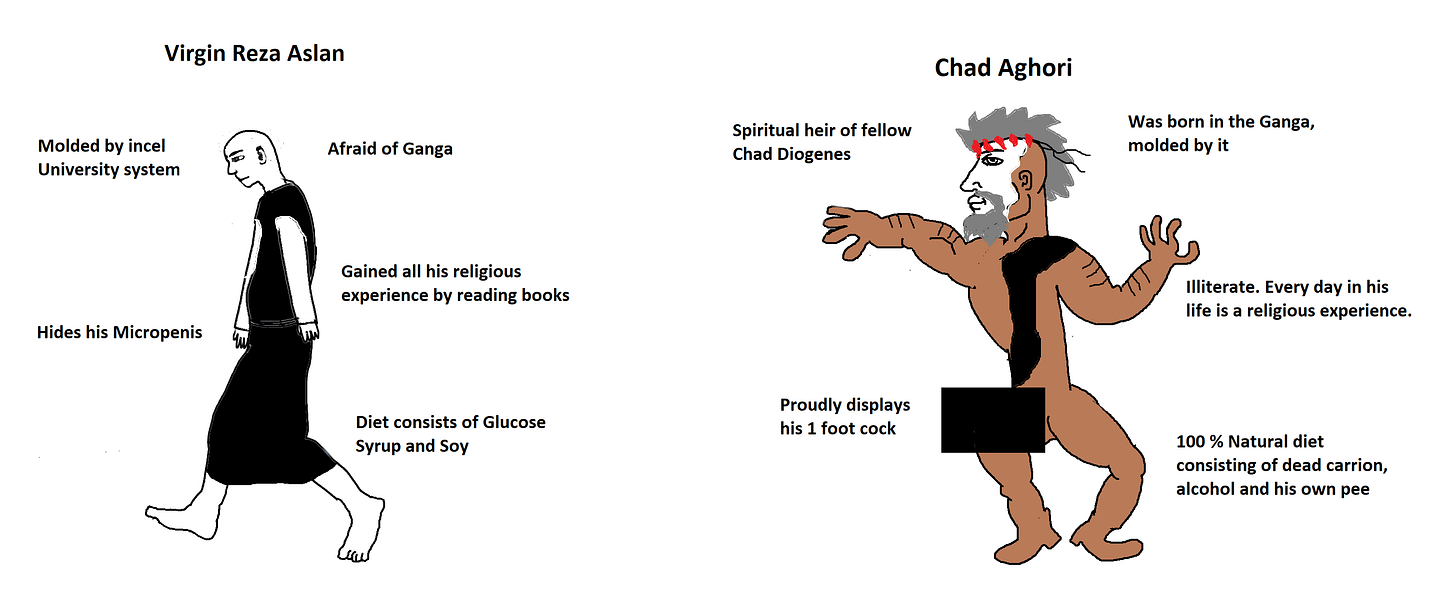 r/virginvschad - Virgin Reza Aslan vs Chad Aghori