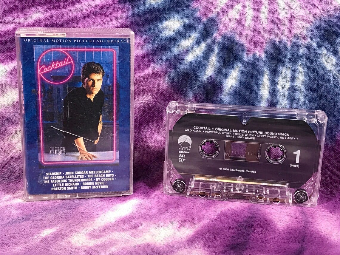 Cocktail Soundtrack Cassette Tape Beach Boys Starship image 1 Cocktail Soundtrack Cassette Tape Beach Boys Starship image 1
