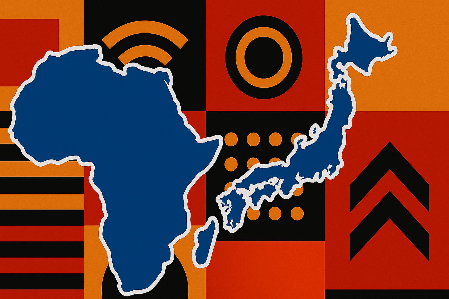 Map of Africa and Japan (not to scale)