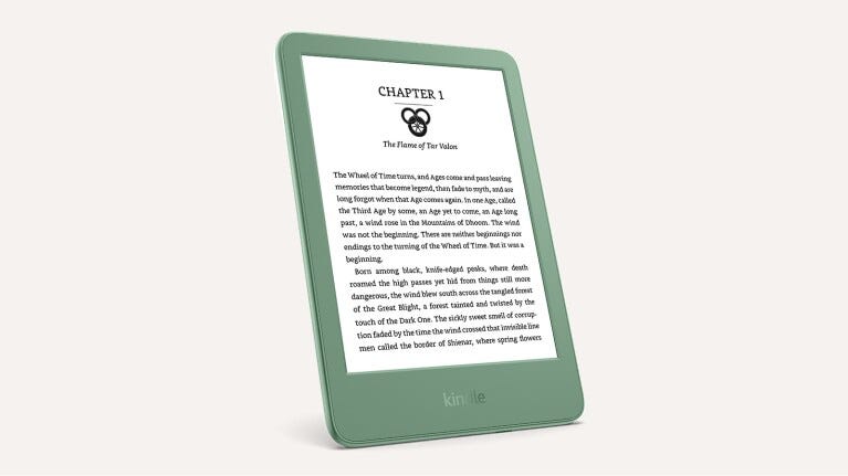 Amazon Kindle e-reader device in matcha color Amazon Kindle e-reader device in matcha color