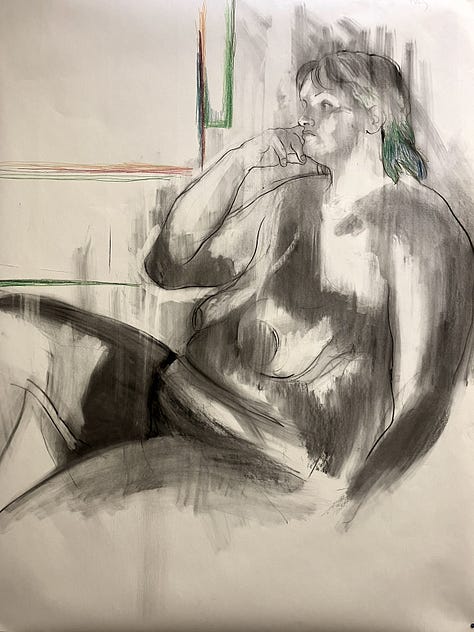 charcoal and crayons drawings — 2024-2025