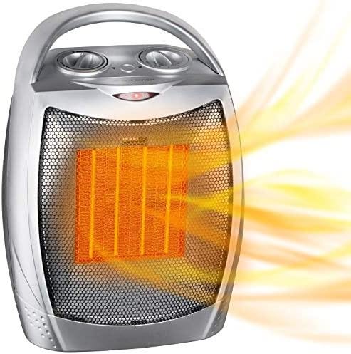 Amazon.com: Portable Electric Space Heater with Thermostat, 1500W/750W Safe  and Quiet Ceramic Heater Fan, Heat Up 200 Square Feet for Office Room Desk  Indoor Use : Home & Kitchen