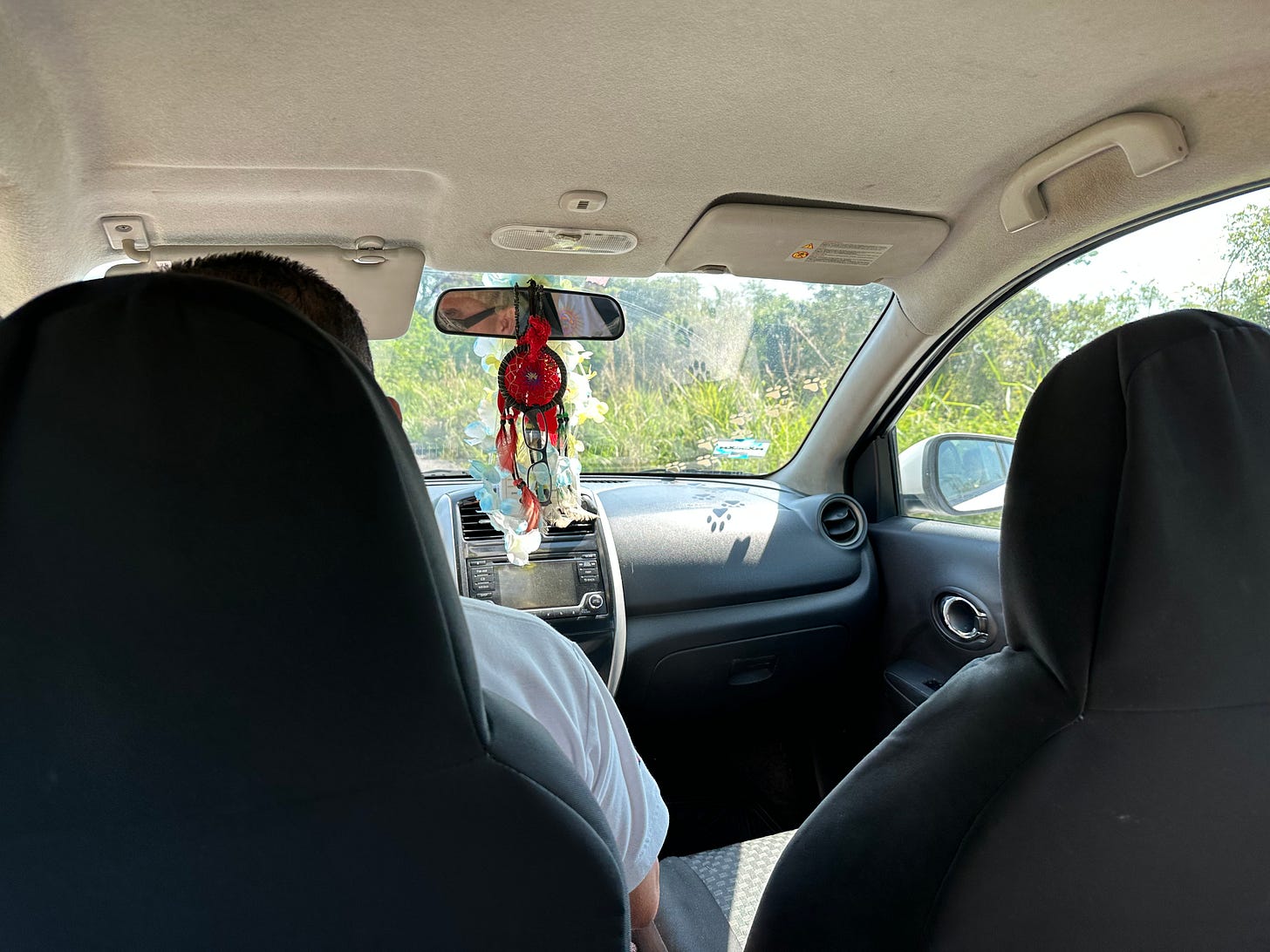 dream catcher inside a taxi in Zihuatanejo