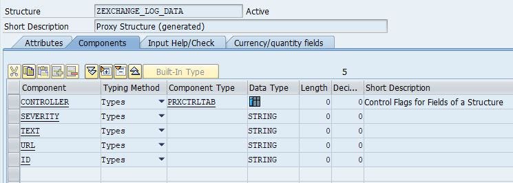 FaultLogData Message Type as a DDIC structure in SAP back-end system