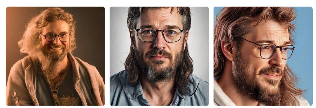 Me with long flowing guru hair