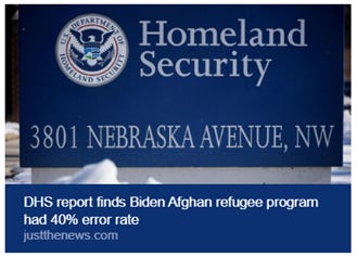 Homeland Security's 3801 NEBRASKA AVENUE NW reports Biden refugee program had a 40% error rate. AI-generated content may be incorrect.