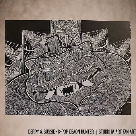 9 images of line art from artist CL Huth, Studio Im Art