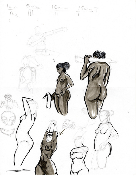 Gallery of sketch drawing showcasing a variety of different model in different poses.