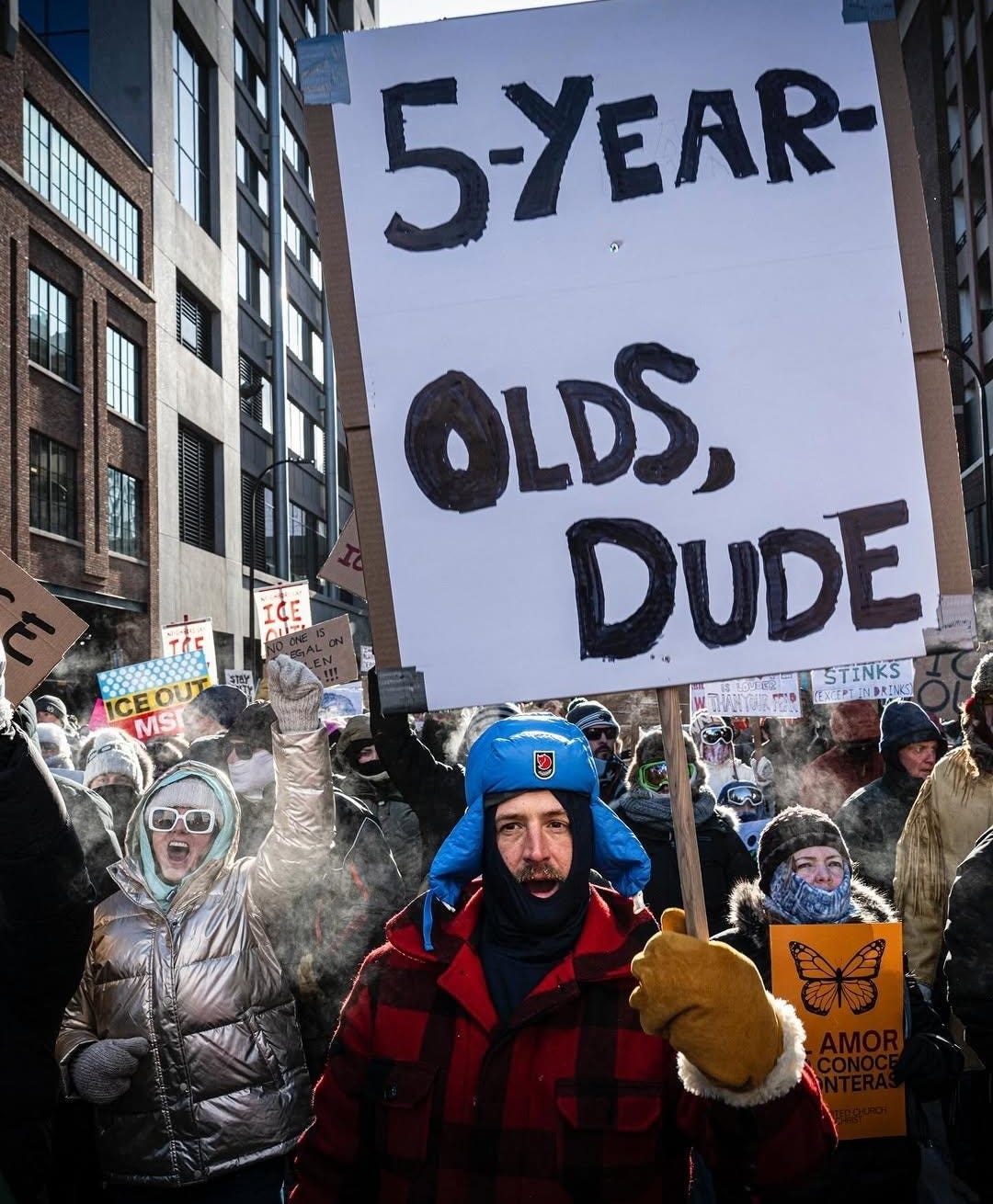 Minneapolis Sign Language - by Bill Addis - Paid Protester