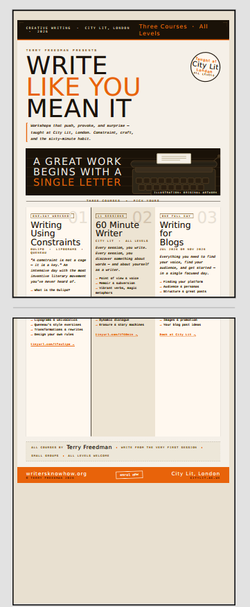 Claude flyer #1, by Terry Freedman
