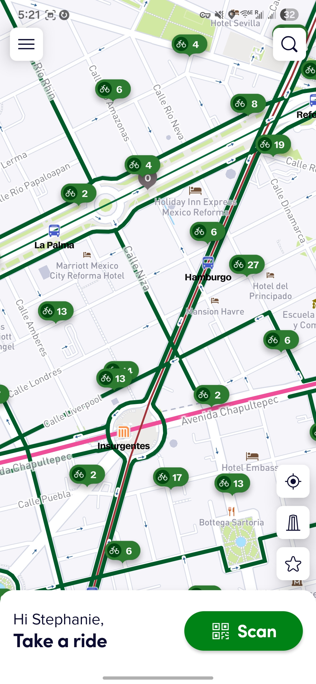Ecobici bike map screenshot Ecobici bike map screenshot