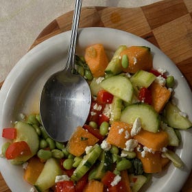 Tangy Ginger, Edamame & Fruit Salad