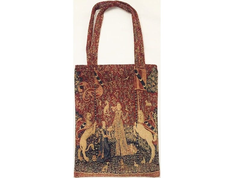 Cluny Lady & the Unicorn FRENCH Tapestry Woven Hand Finished Tote Shoulder Bag Handbag with Matching Tapestry Straps / Handles image 1