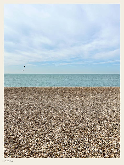 3 views of the English coast, in colour and monochrome