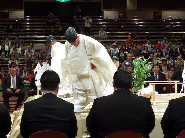 Priests at Sumo Opening Ceremony Priests at Sumo Opening Ceremony