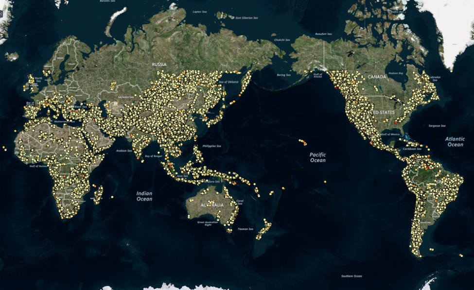 ANU global pumped hydro site map courtesy ANU ANU global pumped hydro site map courtesy ANU