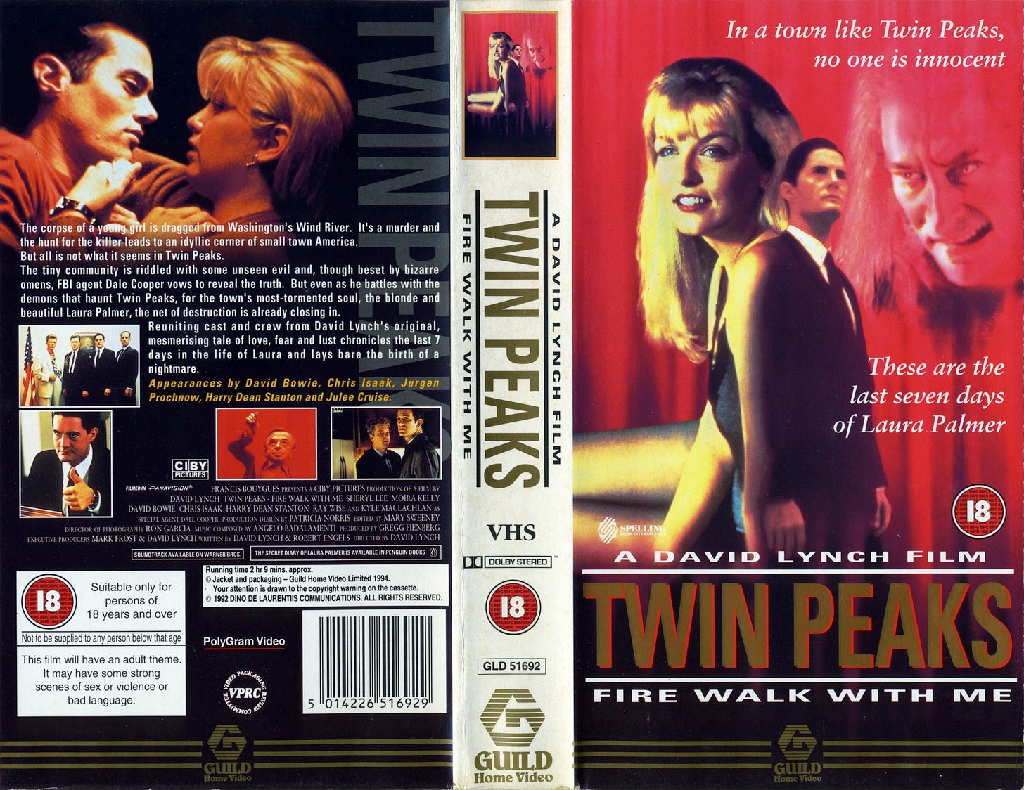 UK VHS sleeve for the first home release on Twin Peaks: Fire Walk With Me
