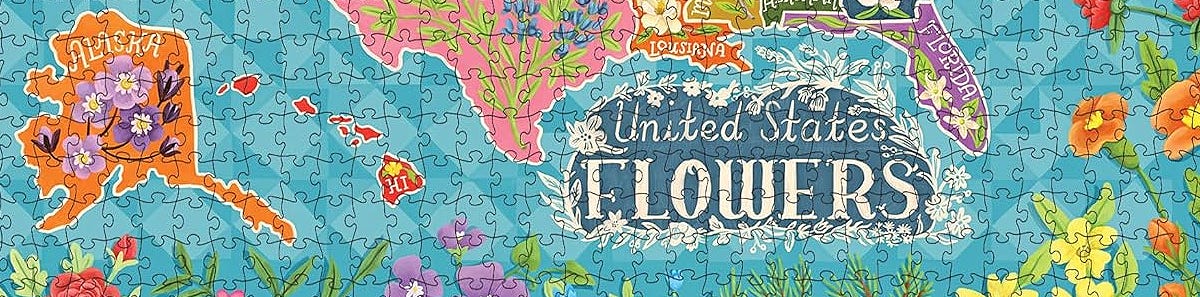 RoseArt Soft Touch Flower Map Jigsaw Puzzle