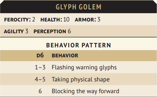 A statblock featuring a custom d6 behaviour table A statblock featuring a custom d6 behaviour table