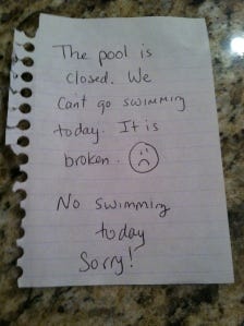 no swimming