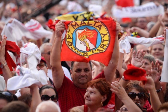 A Labour Party supporter in Paola, 6 June 2018. Photo: James Bianchi