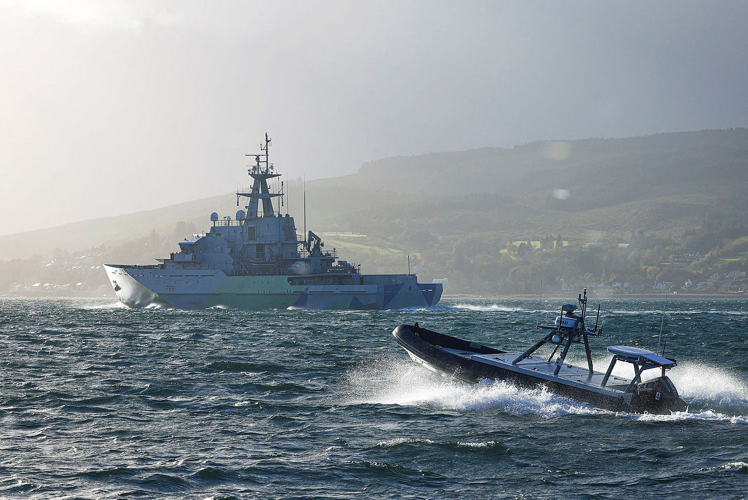 Rattler Unmanned Surface Vehicle escorts HMS Tyne 