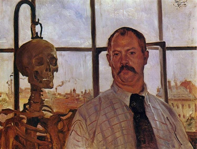 Self-portrait with Skeleton, 1896 - Lovis Corinth