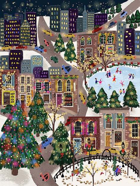 6 pieces of artwork by Joy Laforme for Galison Puzzles