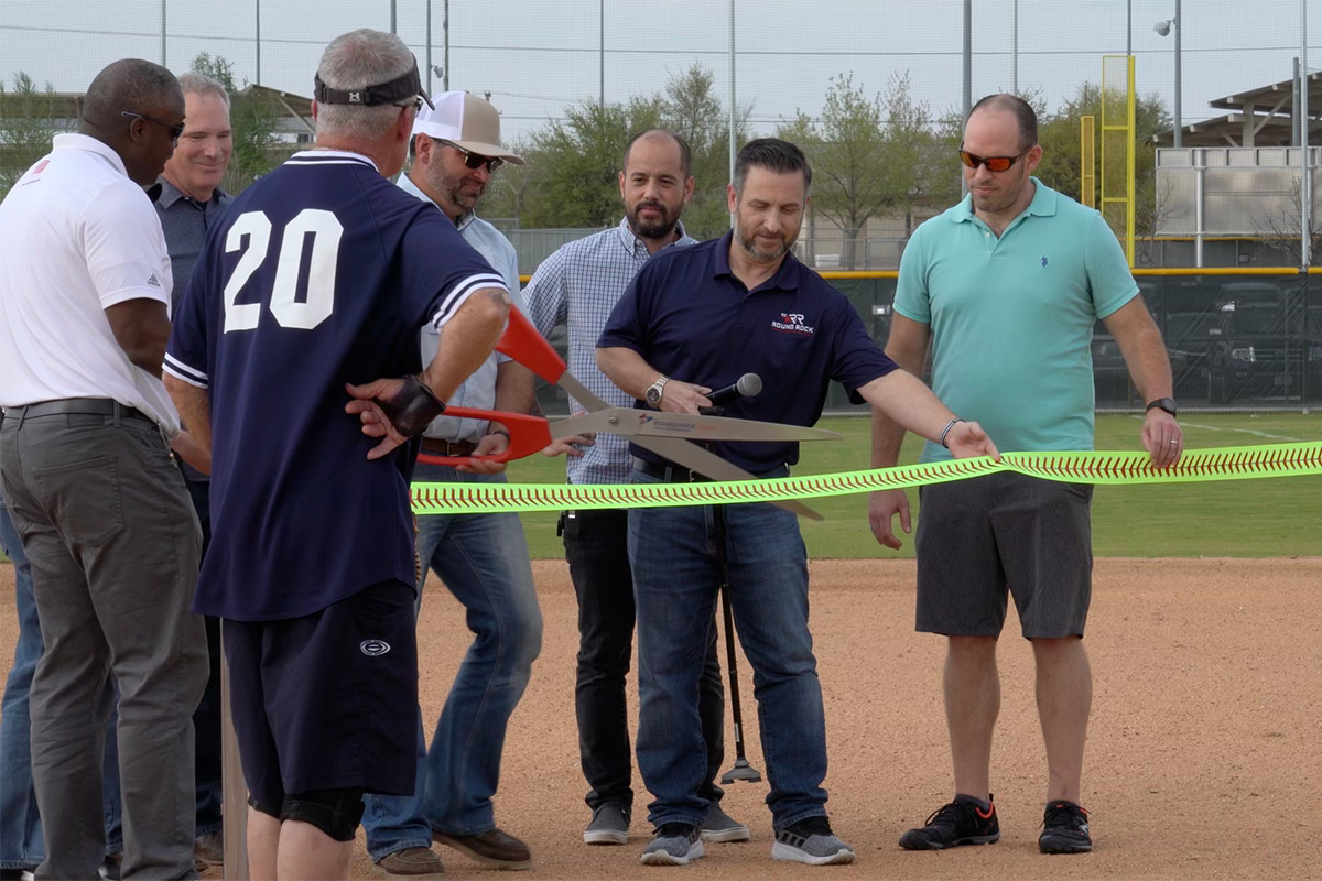 ribbon cutting event at a Round Rock baseball field ribbon cutting event at a Round Rock baseball field