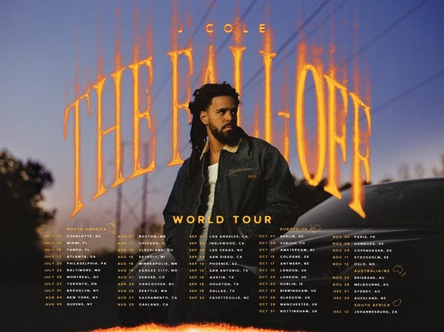 r/Jcole - Le Fall-Off World Tour. La prévente US commence demain. Prévente internationale mercredi. thefalloff.com