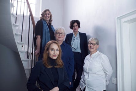 Group of women including JK Rowling photographed on a stairwell Group of women including JK Rowling photographed on a stairwell