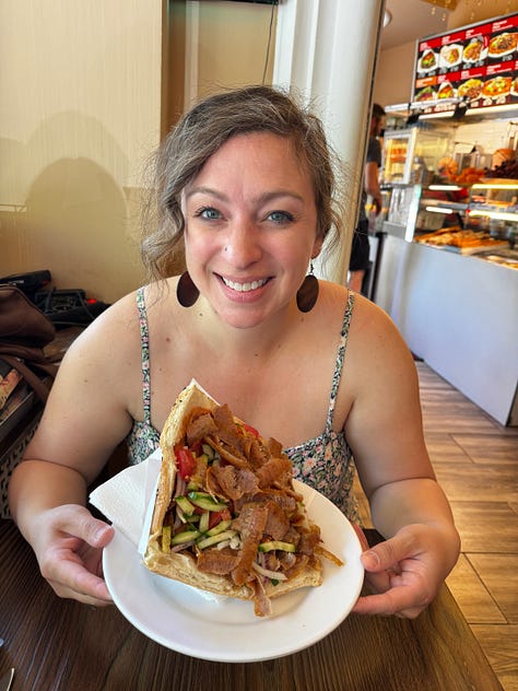 Beers on the go, some delish döner kebab, currywurst, a Berliner donut, and the best wiener schnitzel I've ever had!