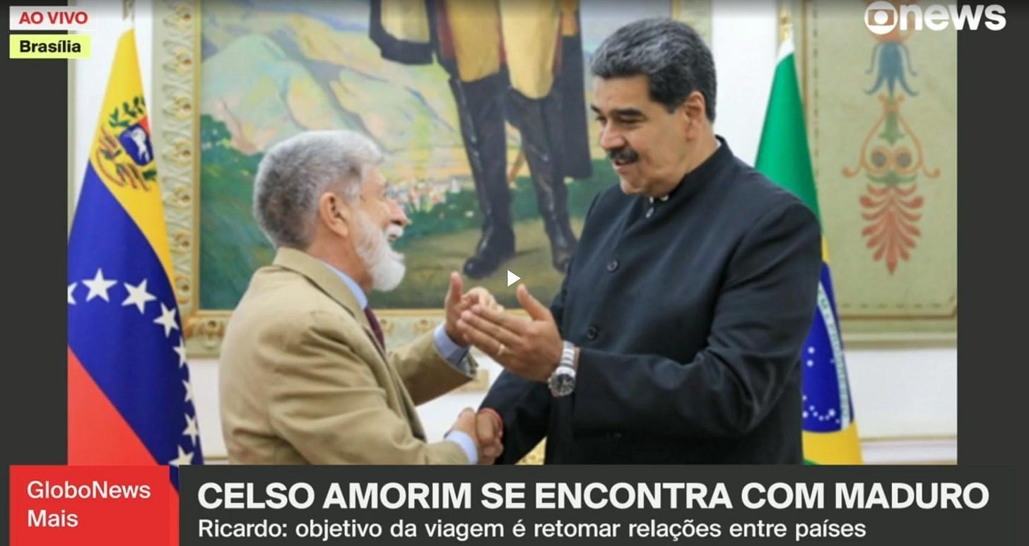 Vídeo feito por IA com abraço de Celso Amorim e Maduro circula como se  fosse real | Aos Fatos